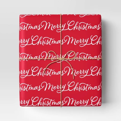 40" 220 Sq Ft Christmas Roll Wrap Merry Christmas On Red - Wondershop™ 3 40" 220 Sq Ft Christmas Roll Wrap Merry Christmas On Red - Wondershop™