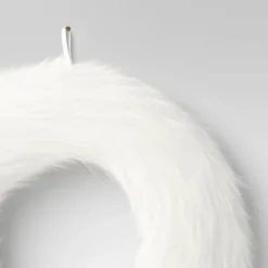 22" Faux Fur Christmas Decorative Wreath White - Wondershop™ -Wondershop Sales GUEST 01328bd5 fbdd 49f0 9229 2c16d4f08805