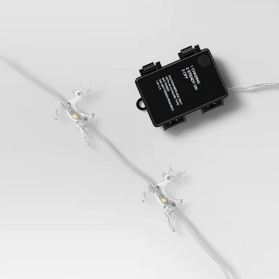 20ct LED Battery Operated Deer Christmas Novelty String Lights Warm White Clear Wire - Wondershop™ 6 20ct LED Battery Operated Deer Christmas Novelty String Lights Warm White Clear Wire - Wondershop™ - Image 4