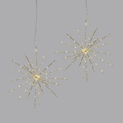 2pc 12" LED Twinkling Starburst Christmas Novelty Sculpture Light White With Gold Wire - Wondershop™ 3 2pc 12" LED Twinkling Starburst Christmas Novelty Sculpture Light White With Gold Wire - Wondershop™
