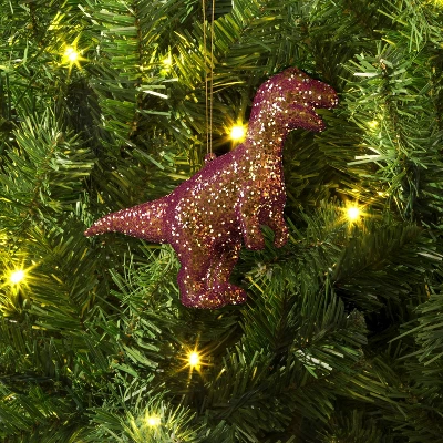 5" Christmas Plastic Chunky Glitter Pink Dinosaur Ornament - Wondershop™ 3 5" Christmas Plastic Chunky Glitter Pink Dinosaur Ornament - Wondershop™