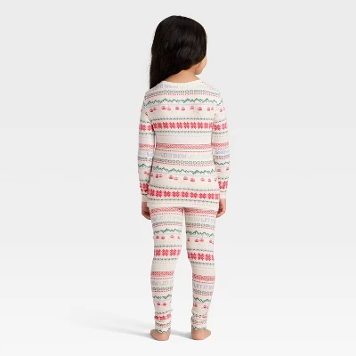 Toddler "Let It Snow" Fair Isle Cozy Knit Long Sleeve Shirt And Pants Holiday Matching Family Pajama Set - Wondershop™ Cream 3 Toddler "Let It Snow" Fair Isle Cozy Knit Long Sleeve Shirt And Pants Holiday Matching Family Pajama Set - Wondershop™ Cream