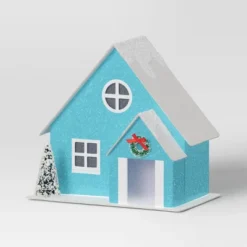 12pc Battery Operated Glittered Paper Christmas Village Set With Bottle Brush Trees And Snowmen - Wondershop™ White/Pink/Blue -Wondershop Sales GUEST 0f7ca497 c6ea 48bd 88b4 94b3913c97ef