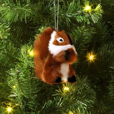 4" Christmas Faux Fur Animals Squirrel Ornament - Wondershop™ 3 4" Christmas Faux Fur Animals Squirrel Ornament - Wondershop™