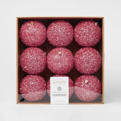 9pc Tinsel Ball Christmas Tree Ornament Set - Wondershop™ 4 9pc Tinsel Ball Christmas Tree Ornament Set - Wondershop™ - Image 2
