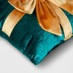 16"x6" Christmas Green Velvet Square Pillow With Teal Bow - Wondershop™ 7 16"x6" Christmas Green Velvet Square Pillow With Teal Bow - Wondershop™ -Wondershop Sales GUEST 12cd500e 851a 448c b5f6 f47520195518