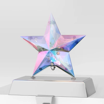 2pk Christmas Lit Iridescent Star Stocking Holder - Wondershop™ 6 2pk Christmas Lit Iridescent Star Stocking Holder - Wondershop™ - Image 4