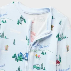 Baby "Tis The Ski-son!" Cozy Knit Holiday Matching Family Pajama Union Suit - Wondershop™ Blue -Wondershop Sales GUEST 16d60145 3622 4e38 bd5c fbceb870c600
