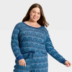 Women's Hanukkah Ribbed Long Sleeve Shirt And Pants Holiday Matching Family Pajama Set - Wondershop™ Blue -Wondershop Sales GUEST 19debc28 def2 4e6e bb69 95227253ef08