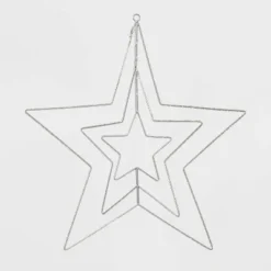 22.5" 287ct LED 3D Silver Star Dewdrop Christmas String Lights Warm White With Silver Wire - Wondershop™ -Wondershop Sales GUEST 1bfcab22 5002 4bad 8f5c bae8b2d55107