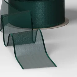 30' Christmas Fabric Ribbon Green Sheer - Wondershop™ -Wondershop Sales GUEST 1e2ae206 4565 49c1 8f7d 7b70809cfe68