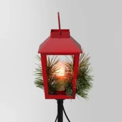 3pc Incandescent Red Metal Lantern With Greenery Christmas Novelty Path Light Clear - Wondershop™: UL Listed, Festive Outdoor Decor -Wondershop Sales GUEST 1eeda0b6 e533 4d14 a391 2b4ac44f3d5e