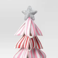 17" Glittered Striped Ribbon Christmas Tree Sculpture - Wondershop™ Pink/Red/White -Wondershop Sales GUEST 1f83c5f5 67ad 4d5a b225 0c2bd28750c2