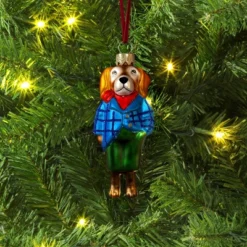Christmas Glass Dachshund Dog Ornament - Wondershop™