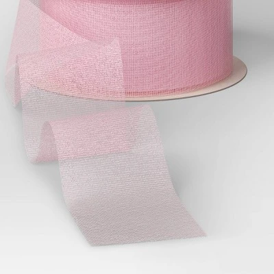 45' Christmas Holiday Cheer Premium Ribbon Pink Sheer - Wondershop™ 4 45' Christmas Holiday Cheer Premium Ribbon Pink Sheer - Wondershop™ - Image 2