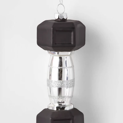 5.5" Dumbbell Glass Christmas Tree Ornament - Wondershop™ 4 5.5" Dumbbell Glass Christmas Tree Ornament - Wondershop™ - Image 2