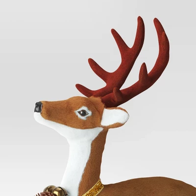 17" Flocked Deer With Greenery Animal Sculpture - Wondershop™ Brown 4 17" Flocked Deer With Greenery Animal Sculpture - Wondershop™ Brown - Image 2