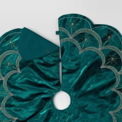 48" Christmas Dia Art Deco Embellished Soft Velvet Tree Skirt Green - Wondershop™ -Wondershop Sales GUEST 25dbeb83 d77f 4e3d bfff 3f32eebb396f