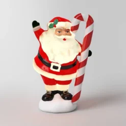 12" Battery Operated Lit Santa Figurine With Candy Cane - Wondershop™ -Wondershop Sales GUEST 25dc3666 4fc5 4664 9d07 794429eb44b5