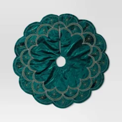 48" Christmas Dia Art Deco Embellished Soft Velvet Tree Skirt Green - Wondershop™ -Wondershop Sales GUEST 29605436 719e 4524 8537 e5520d02b7ea