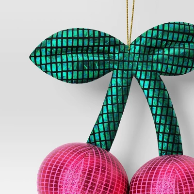3" Christmas Fabric Disco Cherries Ornament - Wondershop™ 4 3" Christmas Fabric Disco Cherries Ornament - Wondershop™ - Image 2