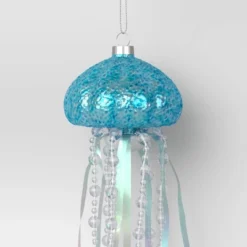 12" Christmas Iridescent Glass Jelly Fish Ornament Light Blue - Wondershop™ -Wondershop Sales GUEST 2be4a19a f17a 4a03 99d9 8e5ce4a474dc