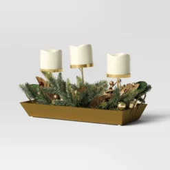 Battery Operated Flameless Pillar Candle And Candle Holder In Gold Tray With Faux Christmas Greenery - Wondershop™ 7 Battery Operated Flameless Pillar Candle And Candle Holder In Gold Tray With Faux Christmas Greenery - Wondershop™ -Wondershop Sales GUEST 2fceadbe de27 4776 b1a6 ec09060a1791