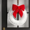 24" Christmas White Tube Yarn Red Bow Wreath - Wondershop™ 1 24" Christmas White Tube Yarn Red Bow Wreath - Wondershop™ -Wondershop Sales GUEST 308afdd6 22f8 4634 9974 5b10d0e53697