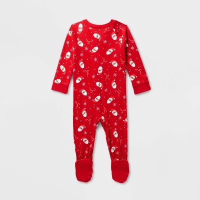Baby Santa Print Ribbed Holiday Matching Family Footed Pajama - Wondershop™ Red 3 Baby Santa Print Ribbed Holiday Matching Family Footed Pajama - Wondershop™ Red