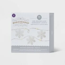 30ct LED Dewdrop With Glittered Snowflakes Christmas Indoor Novelty String Lights Warm White With Silver Wire - Wondershop™ -Wondershop Sales GUEST 398b7c3d 962e 49a1 ad0d b963167533ae