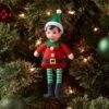 Fabric Elf Child With Braids And Green Hat Christmas Tree Ornament - Wondershop™: Indoor Holiday Decor, Polyester, 9" Height -Wondershop Sales GUEST 41d572ed 056a 4671 ba2b 4b9f16f043ad
