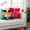 16"x6" Christmas Green Velvet Square Pillow With Teal Bow - Wondershop™ -Wondershop Sales GUEST 4227646e 52b7 4329 a06f 0532e5d7929d