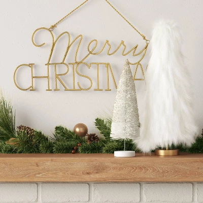 18" Faux Fur Christmas Tree Sculpture - Wondershop™ White 3 18" Faux Fur Christmas Tree Sculpture - Wondershop™ White