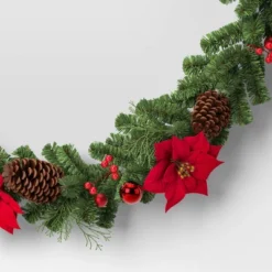 6' Cedar With Poinsettia Flowers And Pinecones Christmas Artificial Garland - Wondershop™: Traditional Decor, Indoor/Sheltered Outdoor Use 5 6' Cedar With Poinsettia Flowers And Pinecones Christmas Artificial Garland - Wondershop™: Traditional Decor, Indoor/Sheltered Outdoor Use -Wondershop Sales GUEST 460a93c3 f26e 4d88 ac75 4923b1fa7671