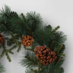 24" Mixed Greenery With Pinecones Artificial Christmas Wreath Green - Wondershop™ 5 24" Mixed Greenery With Pinecones Artificial Christmas Wreath Green - Wondershop™ -Wondershop Sales GUEST 4f348ac3 f784 439f 8f0d 89f197ce1c7a