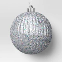 4ct 150mm Christmas Iridescent Glitter Ornament Set Sliver - Wondershop™ -Wondershop Sales GUEST 51750a29 0c71 4d08 a808 4a30e9f8dc26