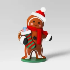 18" Fabric Gingerbread Man Holding Stocking Decorative Sculpture - Wondershop™ Brown -Wondershop Sales GUEST 51f2a2ed e264 4894 a8fa 31aae4120bb1