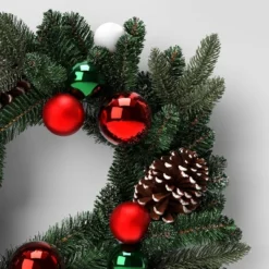 22" Pine Bough With Flocked Pinecones And Ornaments Artificial Christmas Wreath Green - Wondershop™ -Wondershop Sales GUEST 60b72404 f322 41c6 be05 cbe23b082dfc