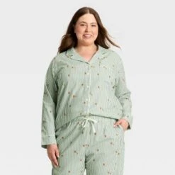 Women's Gingerbread Striped Flannel Long Sleeve Shirt And Pants Holiday Matching Family Pajama Set - Wondershop™ Cream -Wondershop Sales GUEST 61fc1b28 feba 43b2 95a1 0dac979b3e82