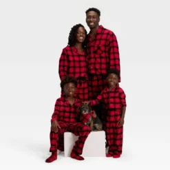 Kids' Plaid Microfleece Holiday Matching Family Pajama Pants - Wondershop™ Red/Black -Wondershop Sales GUEST 65681f04 b1ff 4eae 861d 21709c8e84b8
