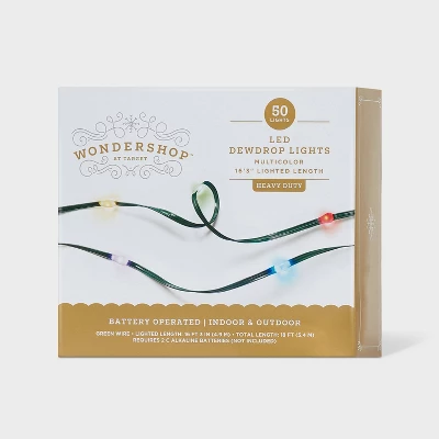 50ct LED Heavy Duty Dewdrop Christmas Indoor Fairy String Lights With Green Wire - Wondershop™ 6 50ct LED Heavy Duty Dewdrop Christmas Indoor Fairy String Lights With Green Wire - Wondershop™ - Image 4