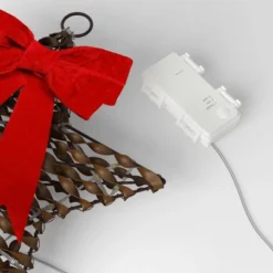 30ct Battery Operated Christmas Hanging Twisted Faux Rattan Star With Red Velvet Bow - Warm White Lights - Wondershop™ -Wondershop Sales GUEST 6ab43f64 a325 4d29 b3c7 108e287e4eee