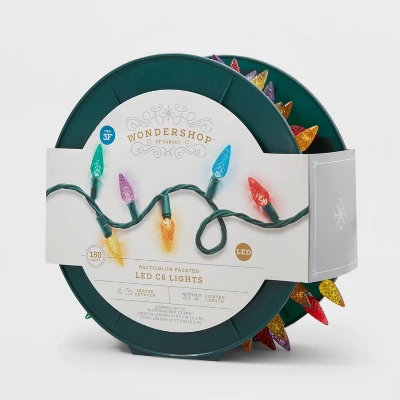 150ct LED C6 Faceted Christmas String Lights Spool Multicolor With Green Wire - Wondershop™ 5 150ct LED C6 Faceted Christmas String Lights Spool Multicolor With Green Wire - Wondershop™ - Image 3