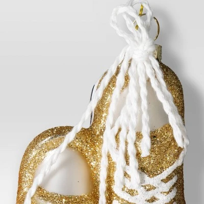 Christmas Glass Golden Shoes Ornament - Wondershop™ 4 Christmas Glass Golden Shoes Ornament - Wondershop™ - Image 2