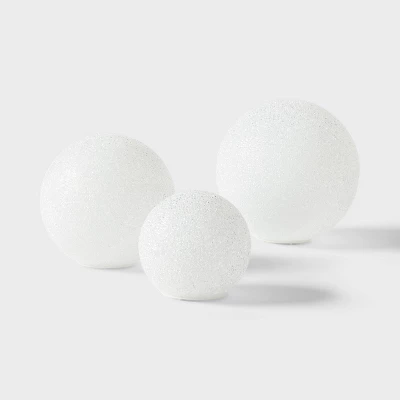 3pc LED Glittered Globe Christmas Novelty Sculpture Light White - Wondershop™ 4 3pc LED Glittered Globe Christmas Novelty Sculpture Light White - Wondershop™ - Image 2
