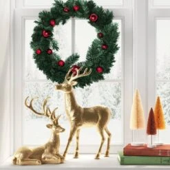 13" Sitting Deer Animal Figurine - Wondershop™ Gold