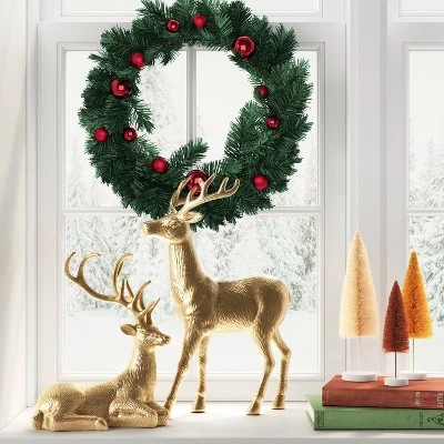 13" Sitting Deer Animal Figurine - Wondershop™ Gold 3 13" Sitting Deer Animal Figurine - Wondershop™ Gold