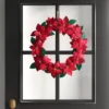 18" Fabric Poinsettia Flower Decorative Christmas Wreath Red/Green - Wondershop™ -Wondershop Sales GUEST 7c253764 02ff 413f 9289 03e73748876f