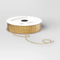90' Christmas Fabric Ribbon Gold Cord - Wondershop™ -Wondershop Sales GUEST 7f99f031 4d34 4e20 9b91 1b1daa56bfb1