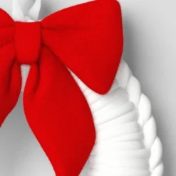 24" Christmas White Tube Yarn Red Bow Wreath - Wondershop™ -Wondershop Sales GUEST 87a3cba2 b43c 4f12 b1ea 3e624f9feb48